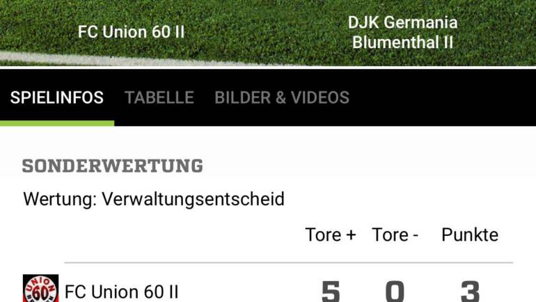 H2 gewinnt drei Punkte am grünen Tisch – 5:0 Gutschrift vs. DJK Blumenthal II